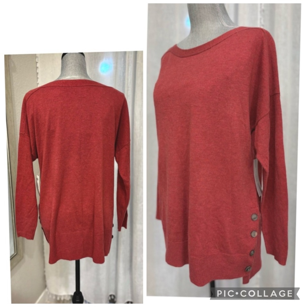 NEW CHICOS PULLOVER SWEATER BUTTON SIDE DETAIL NWT - image 2